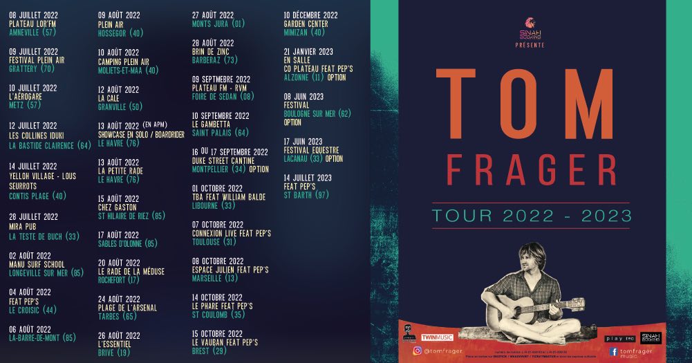 TOM FRAGER TOUR 2022 2023